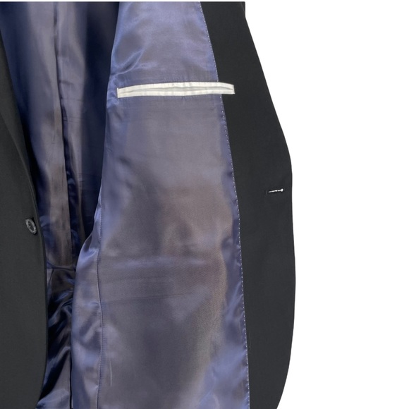 Topman Black Purple Liner Slim Fit Single Breasted Suit Jacket Size 46 R - Picture 4 of 5